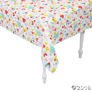Valentine's Day Hearts Plastic Tablecloth Rolls (1 Roll(s))
