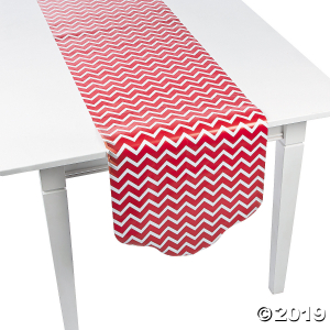Red Chevron & Polka Dot Table Runner (1 Piece(s))