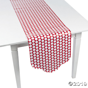 Red Chevron & Polka Dot Table Runner (1 Piece(s))