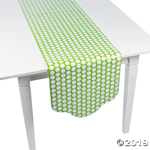 Lime Green Chevron & Polka Dot Table Runner (1 Piece(s))