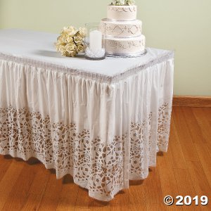 Lace-Printed Table Skirt (1 Piece(s))