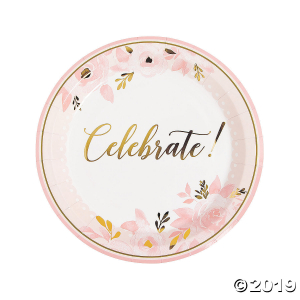 Lillian & Rose Pink & Gold Celebrate Bridal Shower Tableware Set (1 Set(s))