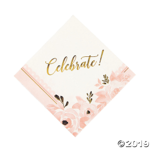 Lillian & Rose Pink & Gold Celebrate Bridal Shower Tableware Set (1 Set(s))