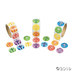 Rainbow Cross Rolls of Stickers (3 Roll(s))