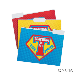 Superhero Teacher File Folders (Per Dozen)