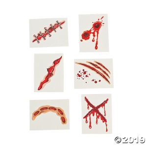 Gore Halloween Face Tattoos (Per Dozen)