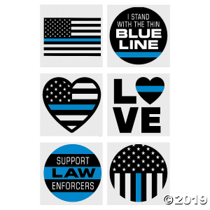 Thin Blue Line Temporary Tattoos (72 Piece(s))