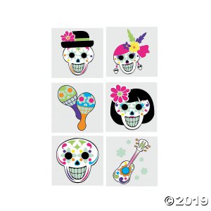 Day of the Dead Glow-in-the-Dark Tattoos (72 Piece(s))
