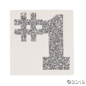 #1 Silver Glitter Tattoo Stickers (Per Dozen)