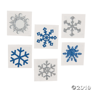 Winter Snowflake Glitter Tattoo Stickers (Per Dozen)