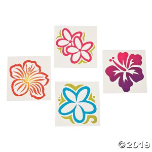 Large Luau Flower Tattoos (Per Dozen)