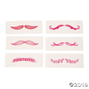 Pink Mustache Tattoos (Per Dozen)