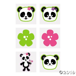 Panda Party Tattoos (72 Piece(s))
