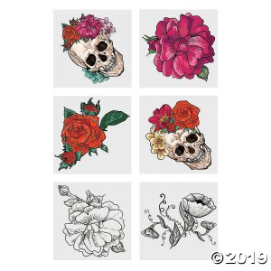 Spooky Floral Temporary Tattoos (72 Piece(s))