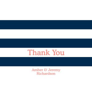 Personalized Simple Stripe Wedding Thank You Cards (25 Piece(s))
