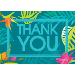 Personalized Tropical Wedding Thank You Cards (25 Piece(s))