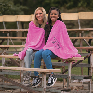 Personalized Pink Stadium Blanket with Black Embroidery (1 Piece(s))