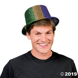 Mardi Gras Glitter Top Hats (Per Dozen)