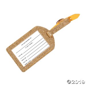 Gold Glitter Luggage Tags (1 Unit(s))