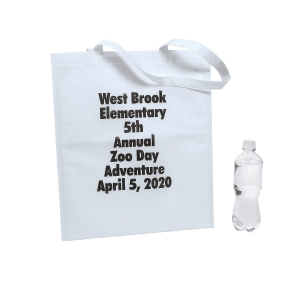 Personalized Large White Tote Bags with Text Color Choice (24 Piece(s))