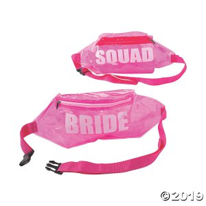 Pink Bride Squad Transparent Fanny Packs (6 Piece(s))