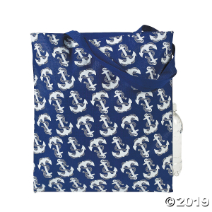 Large Navy Anchor Tote Bags (Per Dozen)
