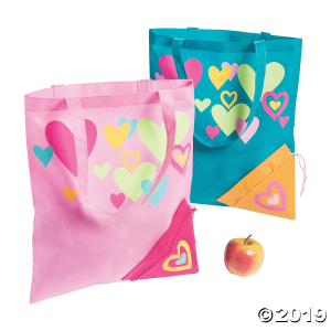 Large Pop-Out Valentine Tote Bags (Per Dozen)