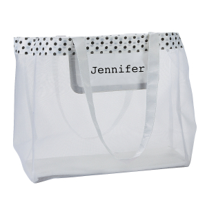 Personalized Large White Mesh Tote Bag (1 Piece(s))