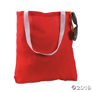Medium Red Canvas Tote Bags (Per Dozen)
