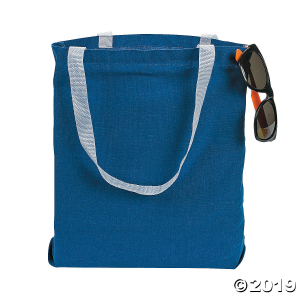 Medium Blue Canvas Tote Bags (Per Dozen)