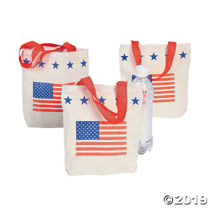Mini Patriotic Canvas Tote Bags (Per Dozen)