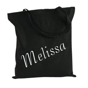 Personalized Large Black Name Canvas Tote Bag (1 Piece(s))