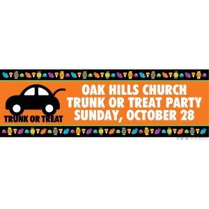 Personalized Medium Trunk-Or-Treat Vinyl Banner Halloween Décor (1 Piece(s))