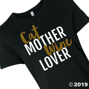 Cat Mother Wine Lover Women's T-Shirt - Small (1 Piece(s))