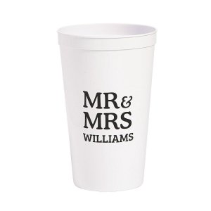 Mr. & Mrs. Personalized Plastic Cups (50 Piece(s))