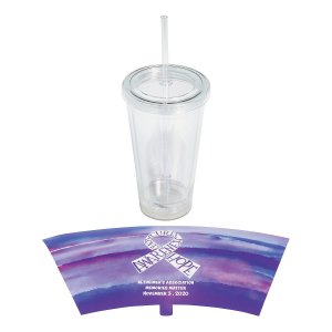 Personalized Purple Awareness Ribbon Tumbler with Lid & Straw (1 Piece(s))