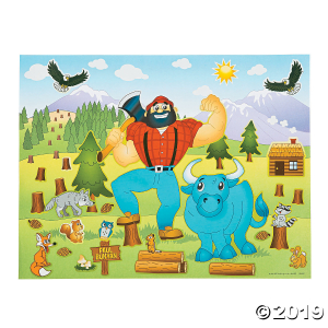 Paul Bunyan Sticker Scenes (Makes 12)