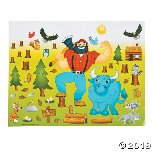 Paul Bunyan Sticker Scenes (Makes 12)