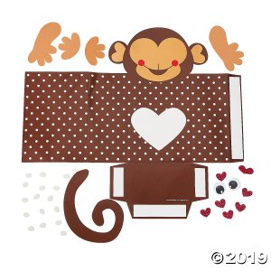 Monkey Valentine Card Holder Craft Kit - Makes 12