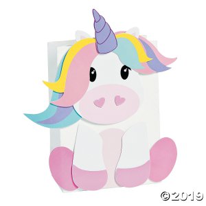 Unicorn Valentine Card Holder Paper Bag Craft Kit (Makes 12)
