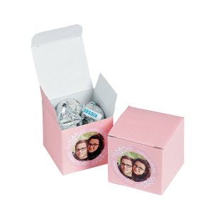 Custom Photo Mini Light Pink Favor Boxes (24 Piece(s))