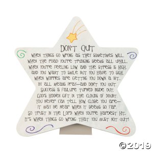 Don't Quit Star Plaque (1 Piece(s))