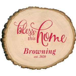 Personalized Bless this Home Basswood Slice (1 Piece(s))