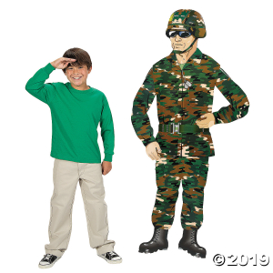 Large Camouflage Army Guy Jointed Cutout
