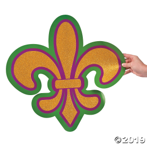 Glitter Fleur de Lis Mardi Gras Cutouts (6 Piece(s))