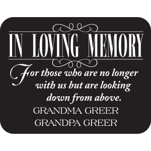 Personalized Reserve Seating Memorial Wedding Sign (1 Piece(s))