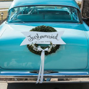 Personalized Just Married Shaped Sign (1 Piece(s))