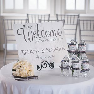 Personalized White Marble Welcome Sign (1 Piece(s))
