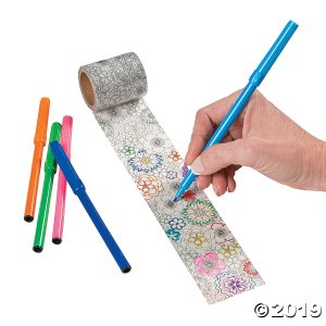 Adult Coloring Floral Washi Tape (1 Roll(s))