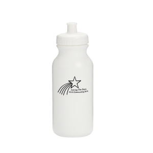 Opaque White Shooting Star Personalized Plastic Water Bottles (50 Piece(s))